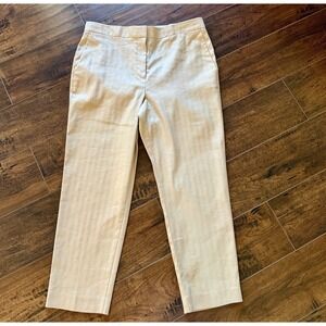 Ann Taylor The Ankle Pants Women's 12P High Rise Linen Blend Wheat Petite NWT